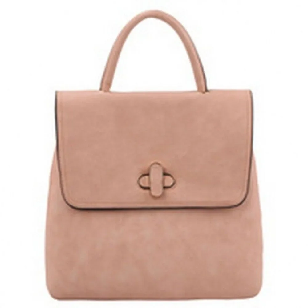 Classic Twist Lock Flap Convertible  Blush Backpack